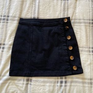 NWOT Black free people button mini skirt 4